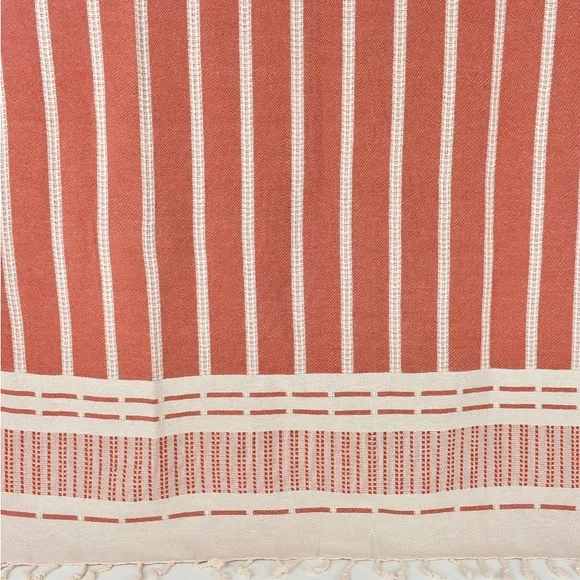 S X S W Desert Red Towel Blanket FLiPSiDE Threads Anthropologie Organic Cotton - Picture 13 of 13